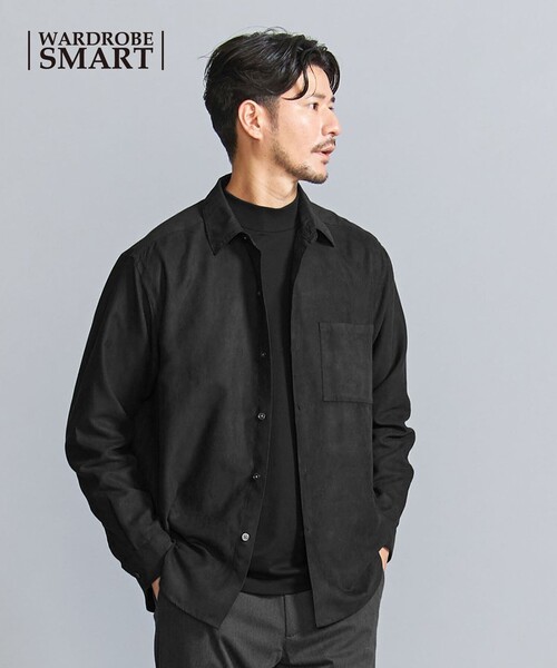BEAUTY&YOUTH UNITED ARROWS(ビューティーアンドユースユナイテッドアローズ)の「【WEB限定 WARDROBE SMART】スエードライク シャツ(シャツ/ブラウス・メンズ・モカ/ダークグレー/ブラック/ネイビー・XL/L/S/M)」の1枚目の写真