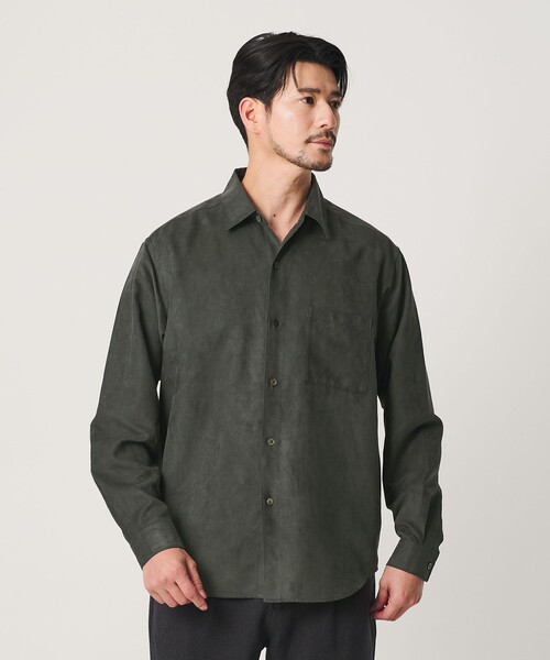 BEAUTY&YOUTH UNITED ARROWS(ビューティーアンドユースユナイテッドアローズ)の「【WEB限定 WARDROBE SMART】スエードライク シャツ(シャツ/ブラウス・メンズ・モカ/ダークグレー/ブラック/ネイビー・XL/L/S/M)」の13枚目の写真