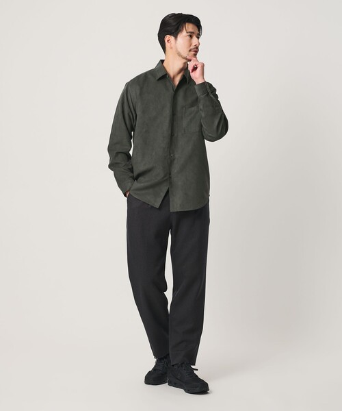 BEAUTY&YOUTH UNITED ARROWS(ビューティーアンドユースユナイテッドアローズ)の「【WEB限定 WARDROBE SMART】スエードライク シャツ(シャツ/ブラウス・メンズ・モカ/ダークグレー/ブラック/ネイビー・XL/L/S/M)」の14枚目の写真