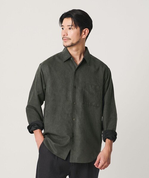 BEAUTY&YOUTH UNITED ARROWS(ビューティーアンドユースユナイテッドアローズ)の「【WEB限定 WARDROBE SMART】スエードライク シャツ(シャツ/ブラウス・メンズ・モカ/ダークグレー/ブラック/ネイビー・XL/L/S/M)」の15枚目の写真