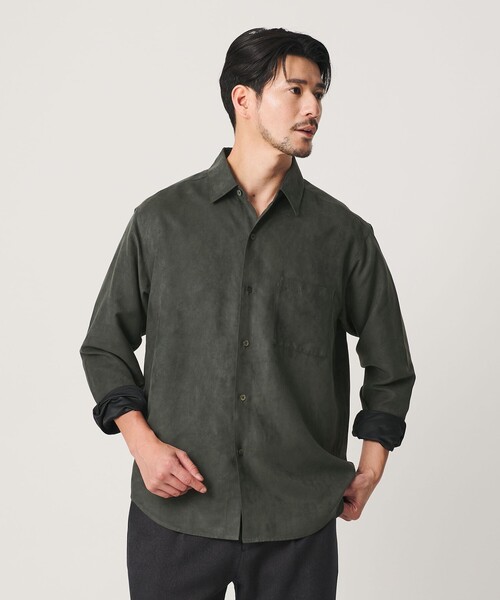 BEAUTY&YOUTH UNITED ARROWS(ビューティーアンドユースユナイテッドアローズ)の「【WEB限定 WARDROBE SMART】スエードライク シャツ(シャツ/ブラウス・メンズ・モカ/ダークグレー/ブラック/ネイビー・XL/L/S/M)」の16枚目の写真