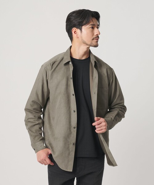 BEAUTY&YOUTH UNITED ARROWS(ビューティーアンドユースユナイテッドアローズ)の「【WEB限定 WARDROBE SMART】スエードライク シャツ(シャツ/ブラウス・メンズ・モカ/ダークグレー/ブラック/ネイビー・XL/L/S/M)」の21枚目の写真