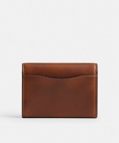 COACH ブラウンレザー ケース エッセンシャル フラップ カード ケース・ラブド レザー（財布