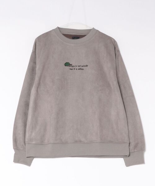 ANPAS(アンパス)の「Cat & Girl Graphic Ponte Suede Sweatshirt / ポンチスエード ネコ&ガール グラフィック スウェット メンズ レディース ユニセックス トレーナー バックプリント 秋冬 トップス(スウェット・レディース・チャコール/ワイン/グレー/アイボリー・M/L)」の2枚目の写真