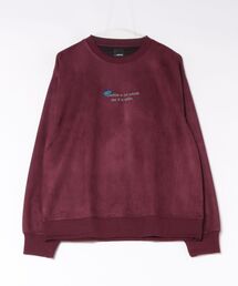 Cat & Girl Graphic Ponte Suede Sweatshirt / ポンチスエード ネコ&ガール グラフィック スウェット メンズ レディース ユニセックス トレーナー バックプリント 秋冬 トップス