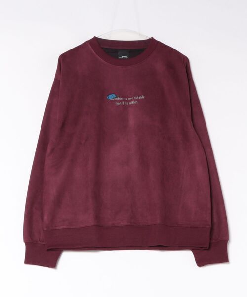 ANPAS(アンパス)の「Cat & Girl Graphic Ponte Suede Sweatshirt / ポンチスエード ネコ&ガール グラフィック スウェット メンズ レディース ユニセックス トレーナー バックプリント 秋冬 トップス(スウェット・レディース・チャコール/ワイン/グレー/アイボリー・M/L)」の4枚目の写真