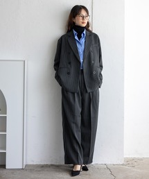 【2点セット】テーラードジャケット＆ワイドパンツセットアップ 秋服 オフィスコア