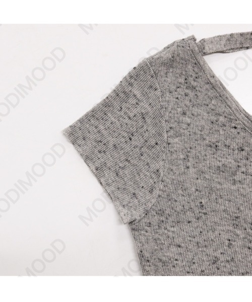 modimood(モディムード)の「ソフトアシンメトリー2WAYツイストニットトップ(Tシャツ/カットソー・レディース・グレー・FREE)」の16枚目の写真