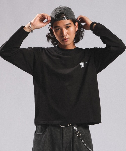 RAGEBLUE(レイジブルー)の「ASSORT ONE-POINT T-SHIRT/アソートワンポイントロンT(Tシャツ/カットソー・メンズ・ブラック・MEDIUM/LARGE)」の1枚目の写真