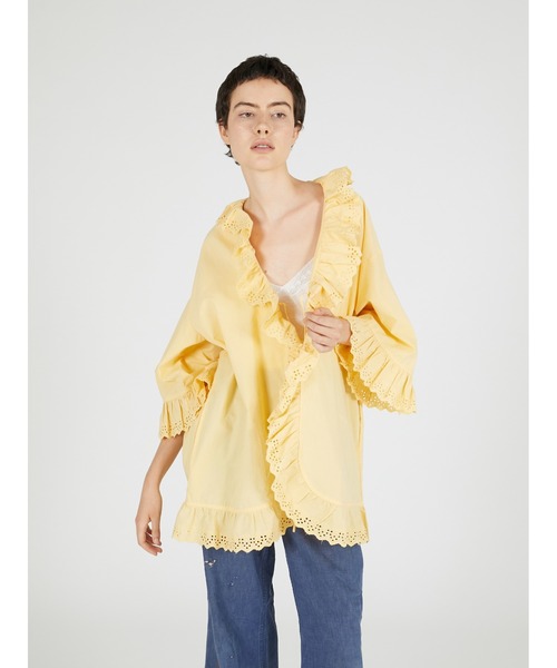 crinkle crinkle crinkle(クリンクルクリンクルクリンクル)の「【crinkle crinkle crinkle】frill gawn blouse/フリルガウンブラウス(シャツ/ブラウス・レディース・ブラック/ベージュ・FREE)」の8枚目の写真