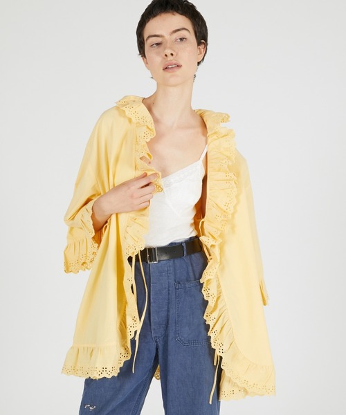 crinkle crinkle crinkle(クリンクルクリンクルクリンクル)の「【crinkle crinkle crinkle】frill gawn blouse/フリルガウンブラウス(シャツ/ブラウス・レディース・ブラック/ベージュ・FREE)」の4枚目の写真