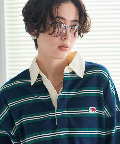 FREAK'S STORE(フリークスストア)の「FRUIT OF THE LOOM×FREAK'S STORE/フルーツオブザルーム 別注 ラガーシャツ/ラグビーシャツ(シャツ/ブラウス・レディース・チャコール/グレー/ネイビー・フリ-)」の11枚目の写真
