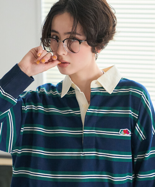 FREAK'S STORE(フリークスストア)の「FRUIT OF THE LOOM×FREAK'S STORE/フルーツオブザルーム 別注 ラガーシャツ/ラグビーシャツ(シャツ/ブラウス・レディース・チャコール/グレー/ネイビー・フリ-)」の13枚目の写真