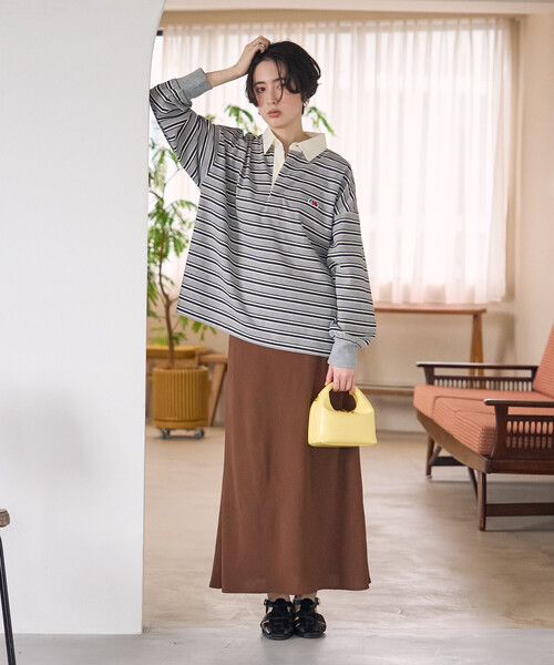 FREAK'S STORE(フリークスストア)の「FRUIT OF THE LOOM×FREAK'S STORE/フルーツオブザルーム 別注 ラガーシャツ/ラグビーシャツ(シャツ/ブラウス・レディース・チャコール/グレー/ネイビー・フリ-)」の19枚目の写真