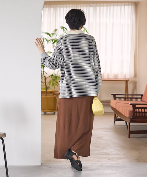 FREAK'S STORE(フリークスストア)の「FRUIT OF THE LOOM×FREAK'S STORE/フルーツオブザルーム 別注 ラガーシャツ/ラグビーシャツ(シャツ/ブラウス・レディース・チャコール/グレー/ネイビー・フリ-)」の21枚目の写真