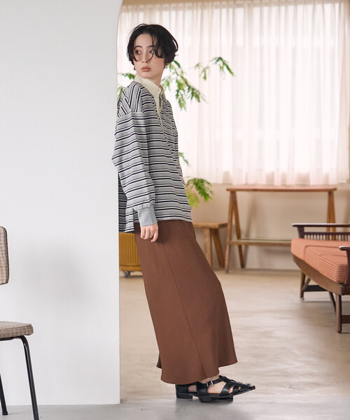FREAK'S STORE(フリークスストア)の「FRUIT OF THE LOOM×FREAK'S STORE/フルーツオブザルーム 別注 ラガーシャツ/ラグビーシャツ(シャツ/ブラウス・レディース・チャコール/グレー/ネイビー・フリ-)」の22枚目の写真