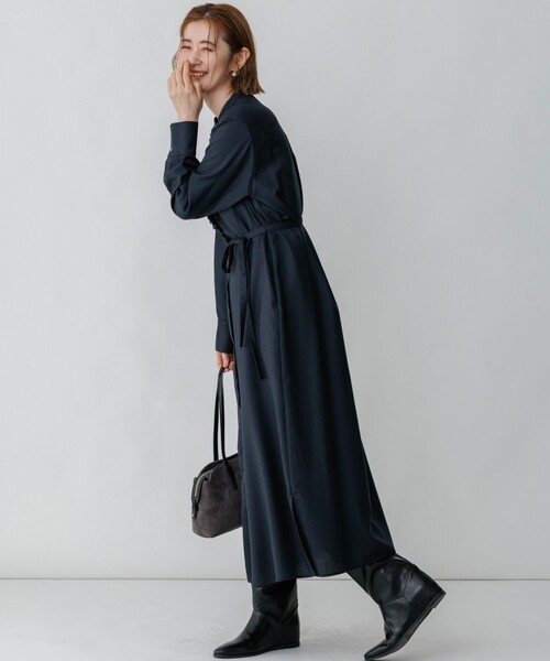23区 S（ニジュウサンクチイサイサイズ）の「TWビエラ フリルデザイン ワンピース（ワンピース・レディース・ダークグリーン系/グレー系/ネイビー系・32）」の12枚目の写真