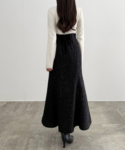 CENEA(セネア)の「ラメツイードマーメイドスカート(スカート・レディース・ブラック/アイボリー/ブルーグレー・X-LARGE/LARGE/MEDIUM/SMALL)」の11枚目の写真