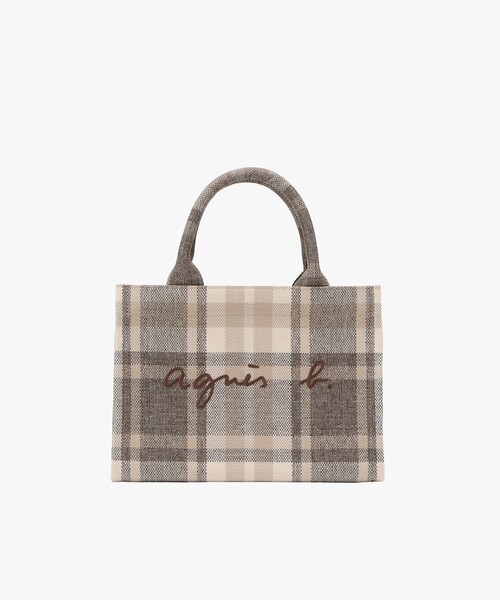 極美品 アニエスべー かごバッグ 自立 刺繍ロゴ ギンガムチェック 春夏 agnes b.｜アニエスベーのバッグ（チェック柄）通販 - ZOZOTOWN