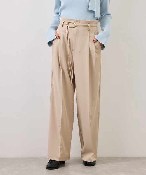 VIS(ビス)の「リングベルトタックワイドパンツ(その他パンツ・レディース・チャコールグレー/ベージュ系その他/ダークブラウン・M/L/S/SS)」の22枚目の写真