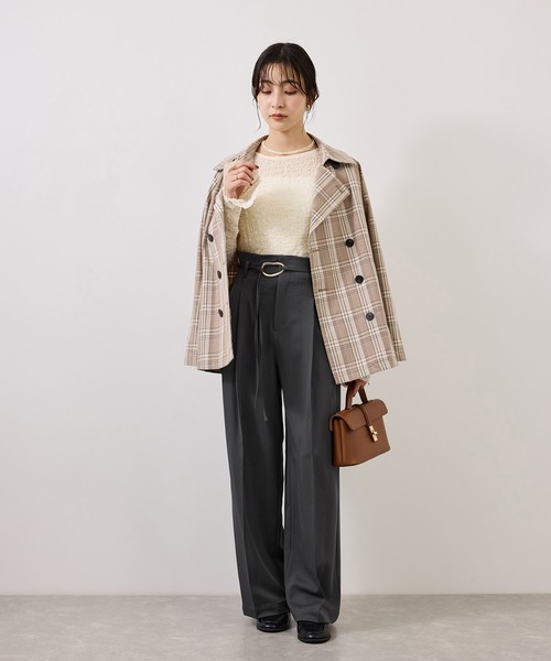 VIS(ビス)の「リングベルトタックワイドパンツ(その他パンツ・レディース・チャコールグレー/ベージュ系その他/ダークブラウン・M/L/S/SS)」の20枚目の写真