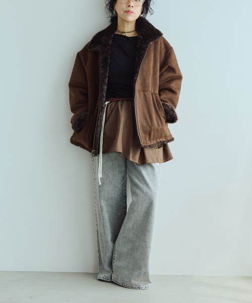 IENA LA BOUCLE(イエナラブークル)の「IENA LA BOUCLE リバーシブルフェイクファースエードブルゾン(その他アウター・レディース・ブラウン・FREE)」の15枚目の写真