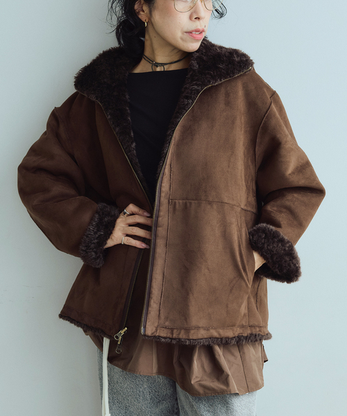 IENA LA BOUCLE(イエナラブークル)の「IENA LA BOUCLE リバーシブルフェイクファースエードブルゾン(その他アウター・レディース・ブラウン・FREE)」の17枚目の写真