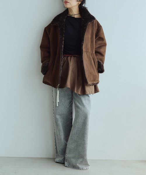 IENA LA BOUCLE(イエナラブークル)の「IENA LA BOUCLE リバーシブルフェイクファースエードブルゾン(その他アウター・レディース・ブラウン・FREE)」の20枚目の写真