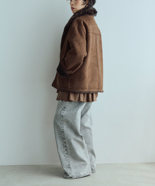 IENA LA BOUCLE(イエナラブークル)の「IENA LA BOUCLE リバーシブルフェイクファースエードブルゾン(その他アウター・レディース・ブラウン・FREE)」の21枚目の写真