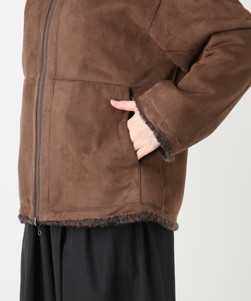 IENA LA BOUCLE(イエナラブークル)の「IENA LA BOUCLE リバーシブルフェイクファースエードブルゾン(その他アウター・レディース・ブラウン・FREE)」の3枚目の写真