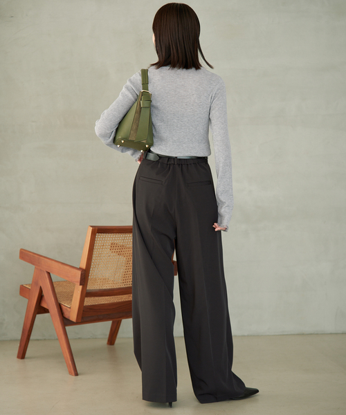 SLOBE IENA(スローブイエナ)の「《WEB限定/追加》シアーフリルリブニット(ニット/セーター・レディース・グレー/カーキ/ネイビー・FREE)」の15枚目の写真
