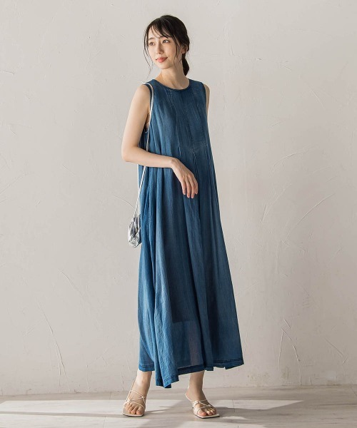 Droite lautreamont(ドロワットロートレアモン)の「Hand MadeブラストデニムZIPワンピース(ワンピース・レディース・ブルー/ブラック・M)」の2枚目の写真