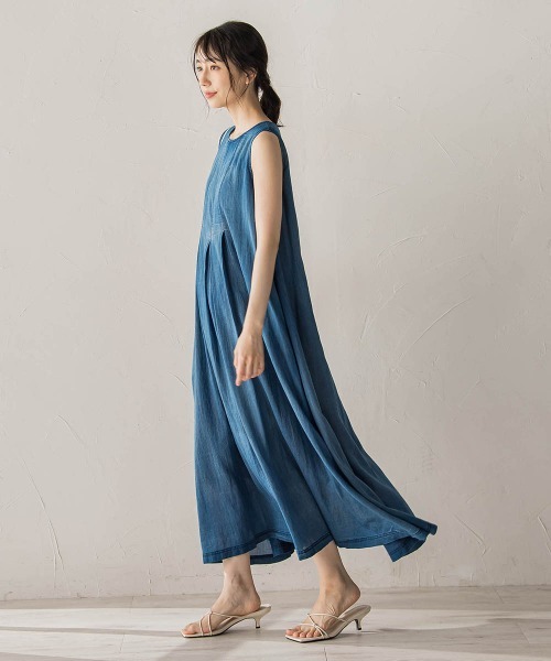 Droite lautreamont(ドロワットロートレアモン)の「Hand MadeブラストデニムZIPワンピース(ワンピース・レディース・ブルー/ブラック・M)」の18枚目の写真