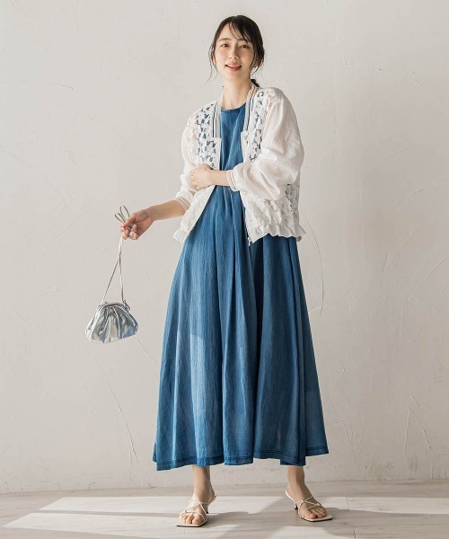 Droite lautreamont(ドロワットロートレアモン)の「Hand MadeブラストデニムZIPワンピース(ワンピース・レディース・ブルー/ブラック・M)」の21枚目の写真