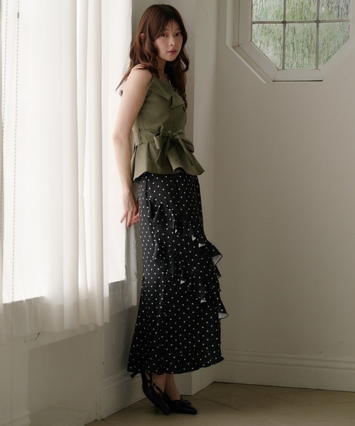 fupel(フぺル)の「dot long skirt / ドットロングスカート(スカート・レディース・アイボリー/ブラック・FREE)」の17枚目の写真