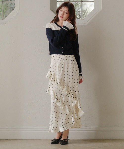 fupel(フぺル)の「dot long skirt / ドットロングスカート(スカート・レディース・アイボリー/ブラック・FREE)」の9枚目の写真