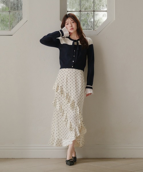fupel(フぺル)の「dot long skirt / ドットロングスカート(スカート・レディース・アイボリー/ブラック・FREE)」の11枚目の写真
