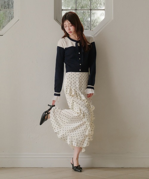 fupel(フぺル)の「dot long skirt / ドットロングスカート(スカート・レディース・アイボリー/ブラック・FREE)」の12枚目の写真