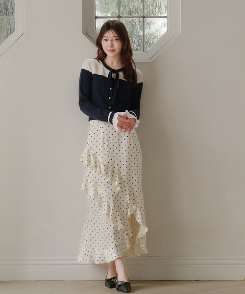 fupel(フぺル)の「dot long skirt / ドットロングスカート(スカート・レディース・アイボリー/ブラック・FREE)」の13枚目の写真