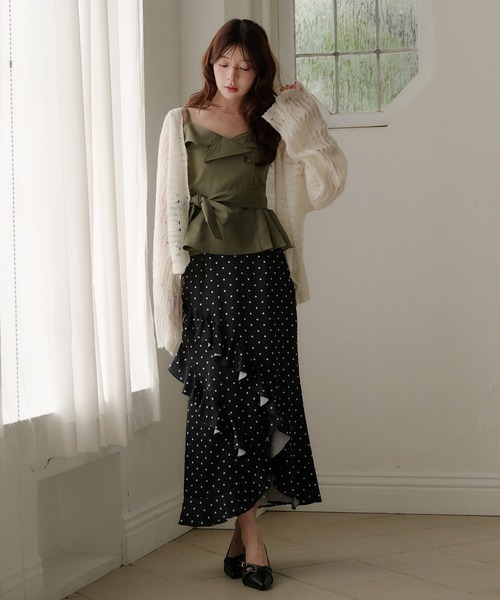 fupel(フぺル)の「dot long skirt / ドットロングスカート(スカート・レディース・アイボリー/ブラック・FREE)」の19枚目の写真