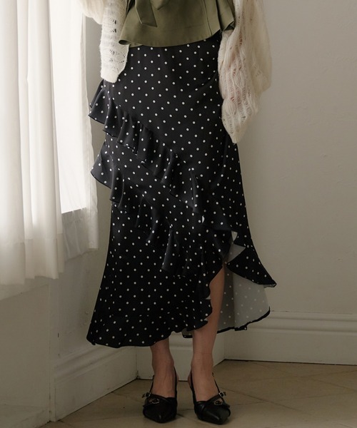 fupel(フぺル)の「dot long skirt / ドットロングスカート(スカート・レディース・アイボリー/ブラック・FREE)」の15枚目の写真
