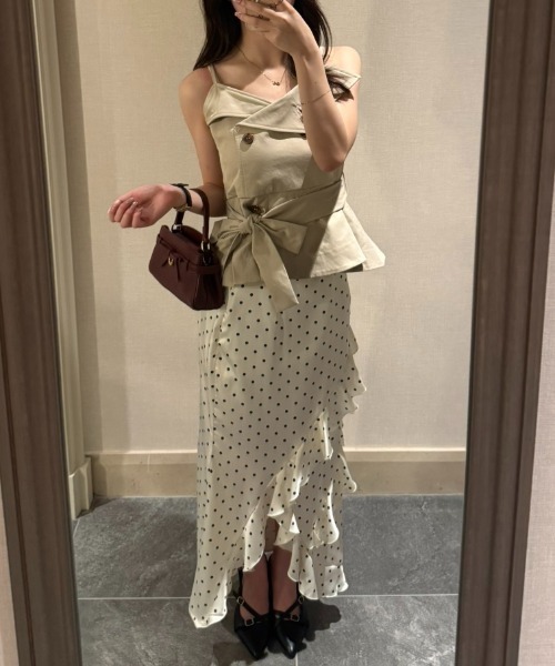 fupel(フぺル)の「dot long skirt / ドットロングスカート(スカート・レディース・アイボリー/ブラック・FREE)」の22枚目の写真