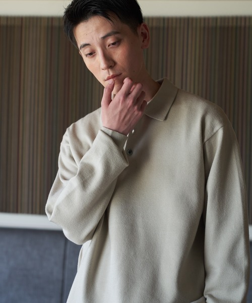 URBAN RESEARCH DOORS（アーバンリサーチドアーズ）の「『UR TECH』200日ニット ポロ（ニット/セーター・メンズ・グレー系その他/ベージュ/ネイビー・LARGE/X-LARGE/MEDIUM）」の13枚目の写真