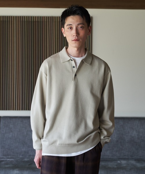 URBAN RESEARCH DOORS（アーバンリサーチドアーズ）の「『UR TECH』200日ニット ポロ（ニット/セーター・メンズ・グレー系その他/ベージュ/ネイビー・LARGE/X-LARGE/MEDIUM）」の14枚目の写真