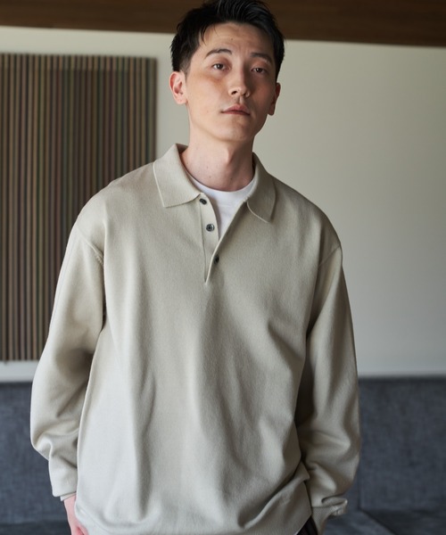 URBAN RESEARCH DOORS（アーバンリサーチドアーズ）の「『UR TECH』200日ニット ポロ（ニット/セーター・メンズ・グレー系その他/ベージュ/ネイビー・LARGE/X-LARGE/MEDIUM）」の16枚目の写真