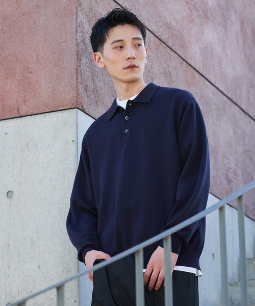 URBAN RESEARCH DOORS（アーバンリサーチドアーズ）の「『UR TECH』200日ニット ポロ（ニット/セーター・メンズ・グレー系その他/ベージュ/ネイビー・LARGE/X-LARGE/MEDIUM）」の18枚目の写真