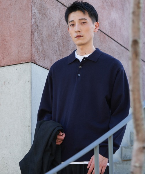 URBAN RESEARCH DOORS（アーバンリサーチドアーズ）の「『UR TECH』200日ニット ポロ（ニット/セーター・メンズ・グレー系その他/ベージュ/ネイビー・LARGE/X-LARGE/MEDIUM）」の19枚目の写真