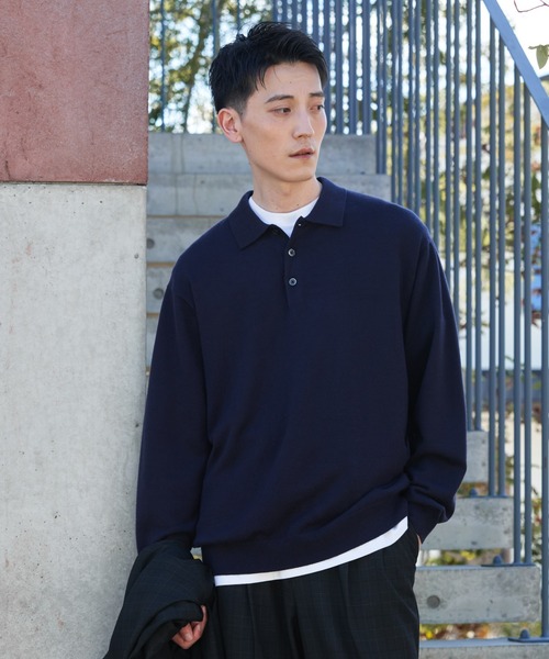 URBAN RESEARCH DOORS（アーバンリサーチドアーズ）の「『UR TECH』200日ニット ポロ（ニット/セーター・メンズ・グレー系その他/ベージュ/ネイビー・LARGE/X-LARGE/MEDIUM）」の20枚目の写真