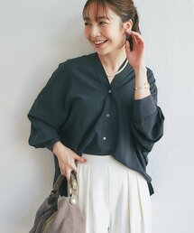 ストレッチジョーゼットシャツカーデ