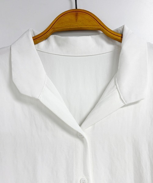ONEP STAR(ワンピスター)の「ベーシック長袖シャツブラウス(シャツ/ブラウス・レディース・ホワイト・MEDIUM/X-LARGE/LARGE)」の2枚目の写真